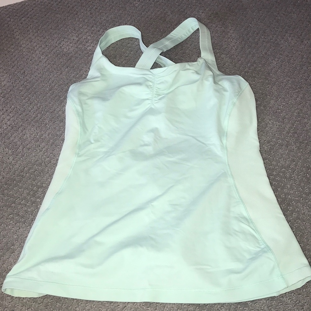 LIGHT GREEN/TEAL LULULEMON TANK TOP SIZE 8/10